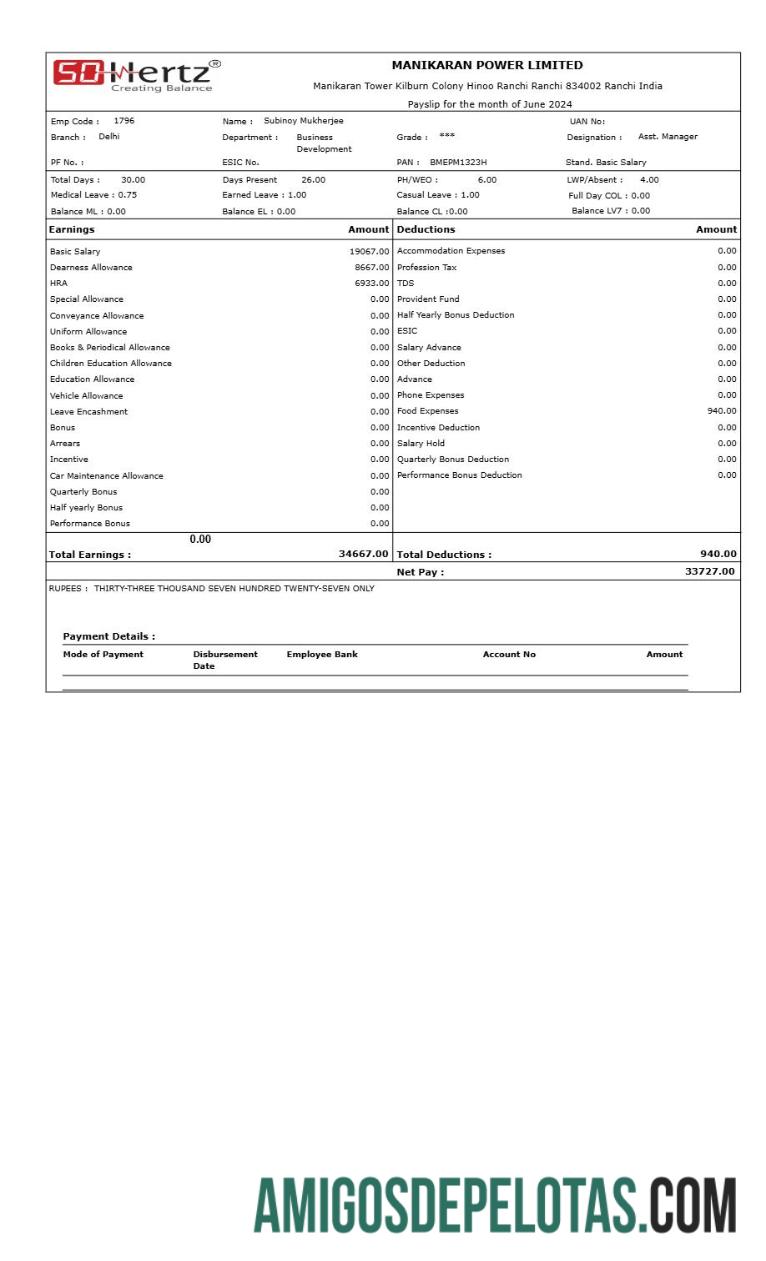 Para download Modelo de recibo de pagamento Manikaran Power em formatos Word e PDF.pdf, 1